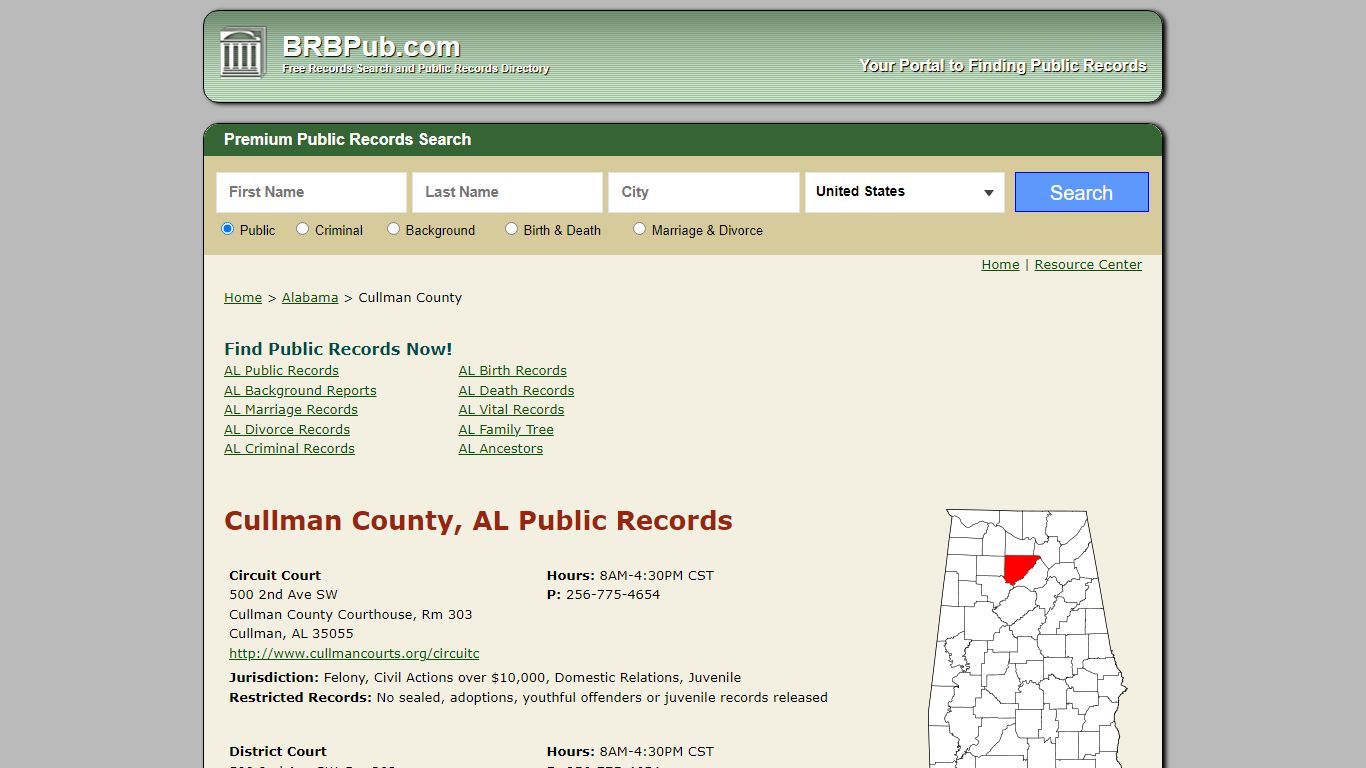 Cullman County Public Records | Search Alabama Government ...